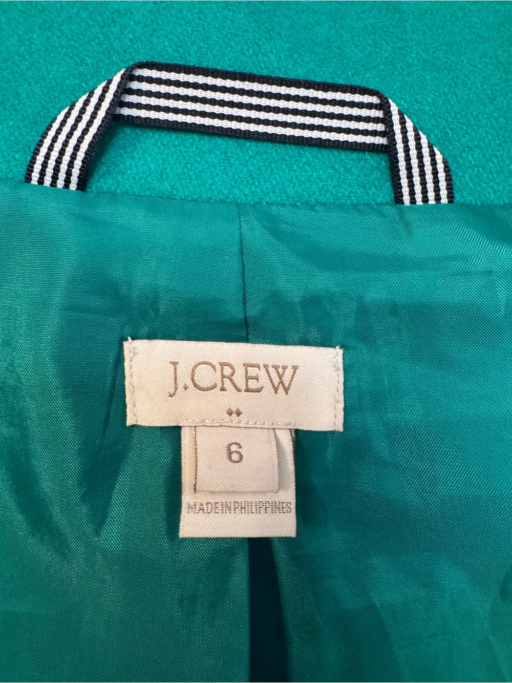 J. Crew Green High-Neck Wool Blend Pea Coat - Picture 5 of 5
